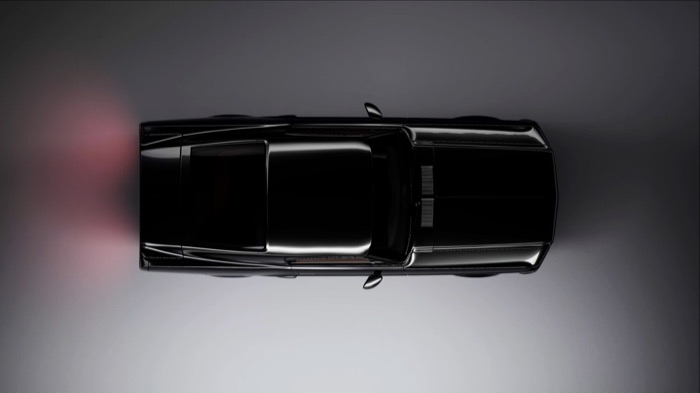 Charge Cars electric Mustang viewed from above