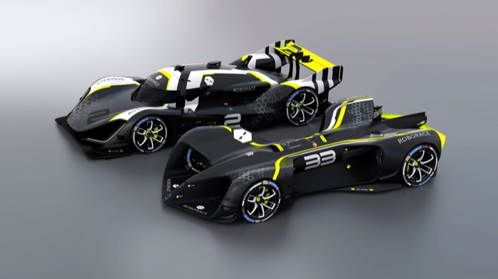 Roborace DevBot 2.0 and Robocar together