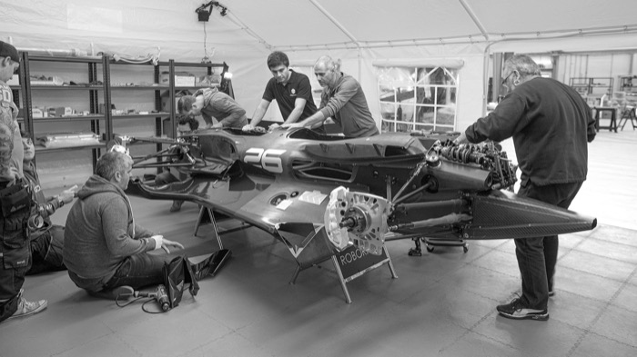 Robocar chassis during workshop assembly